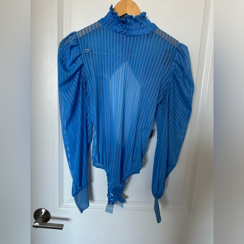 Designer blue bodysuit